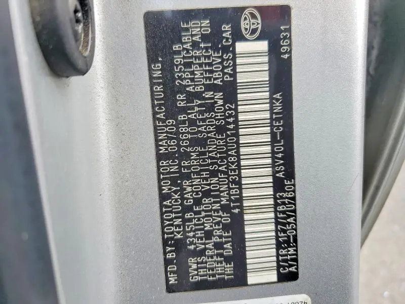 2010 TOYOTA CAMRY BASE  