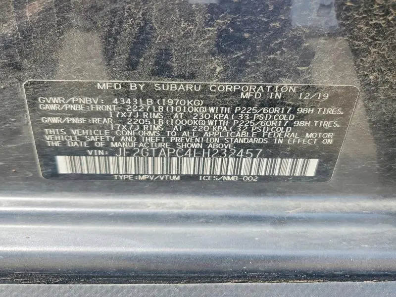 2020 SUBARU CROSSTREK PREMIUM  