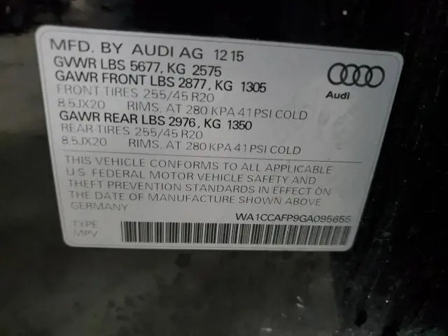 2016 AUDI SQ5 PREMIUM PLUS  