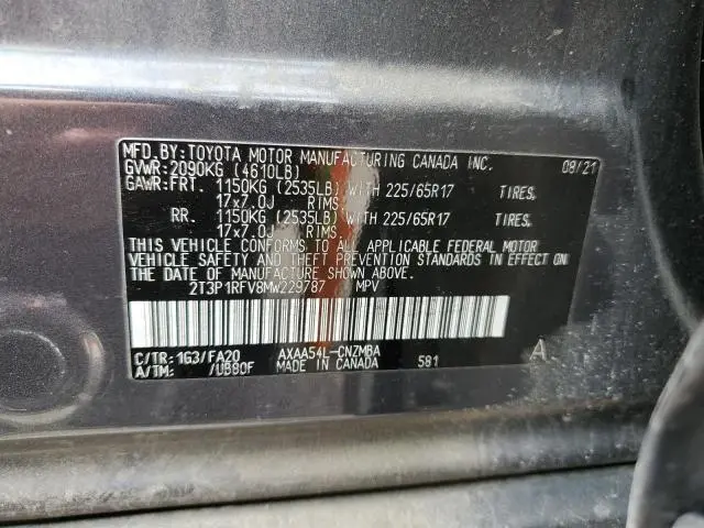 2021 TOYOTA RAV4 XLE  