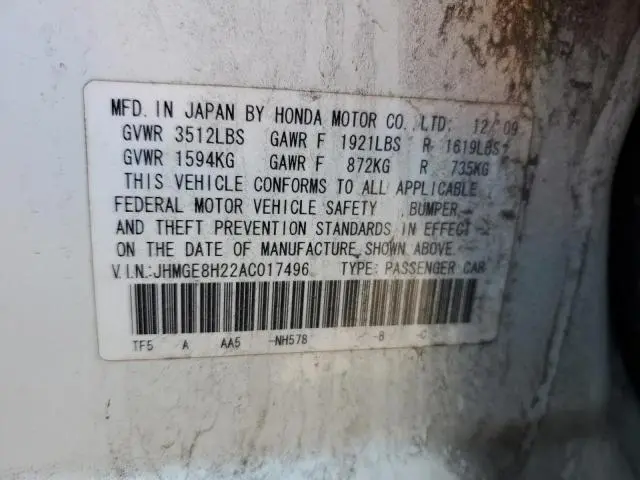 2010 HONDA FIT   