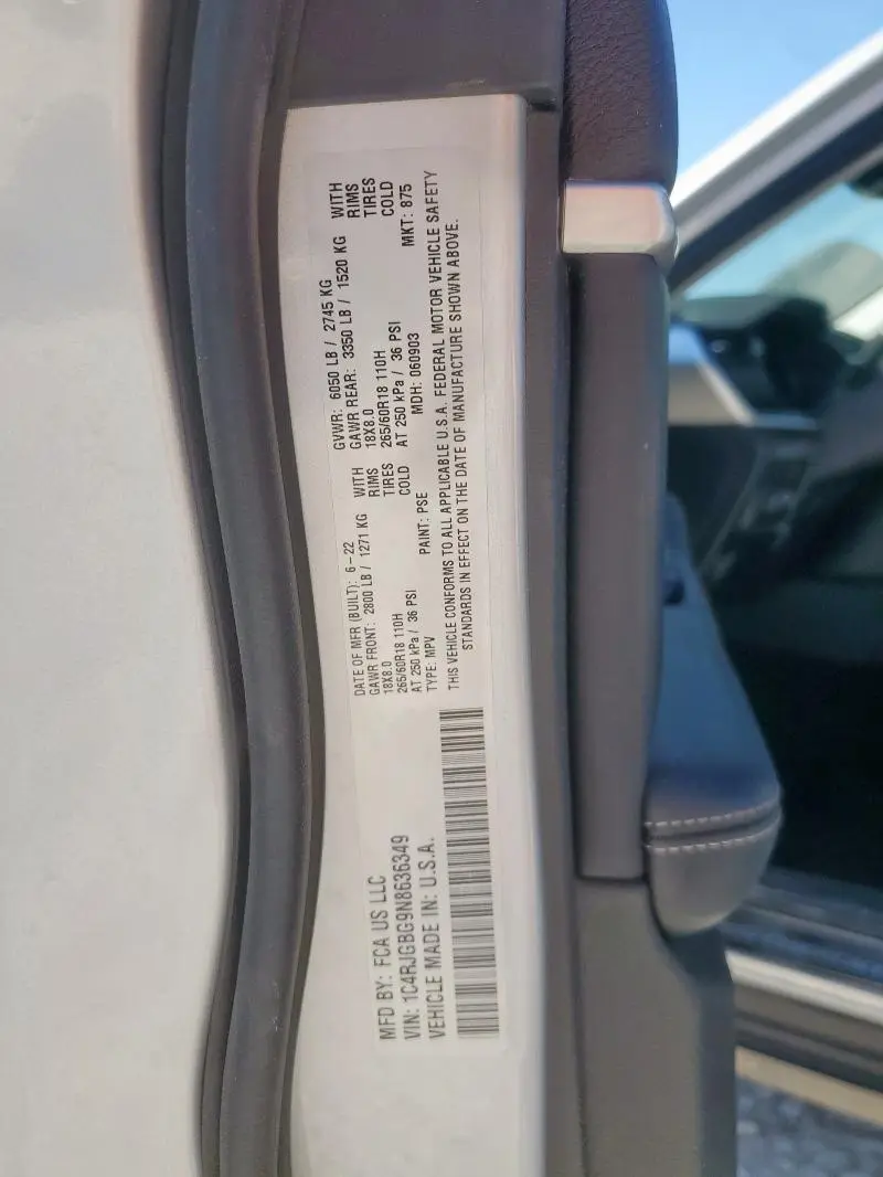 2022 JEEP GRAND CHEROKEE LIMITED  
