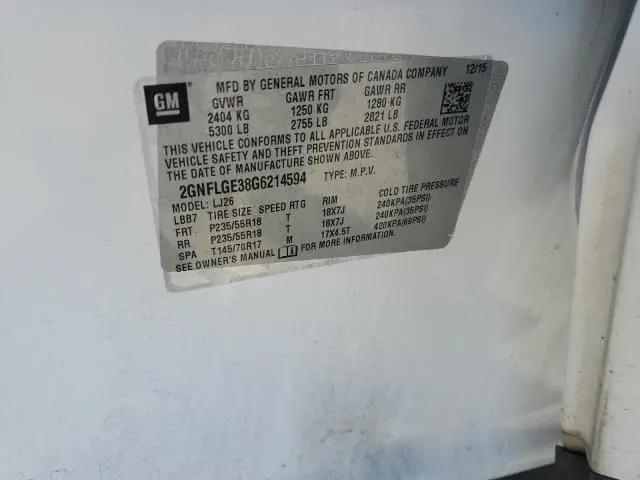 2016 CHEVROLET EQUINOX LTZ  