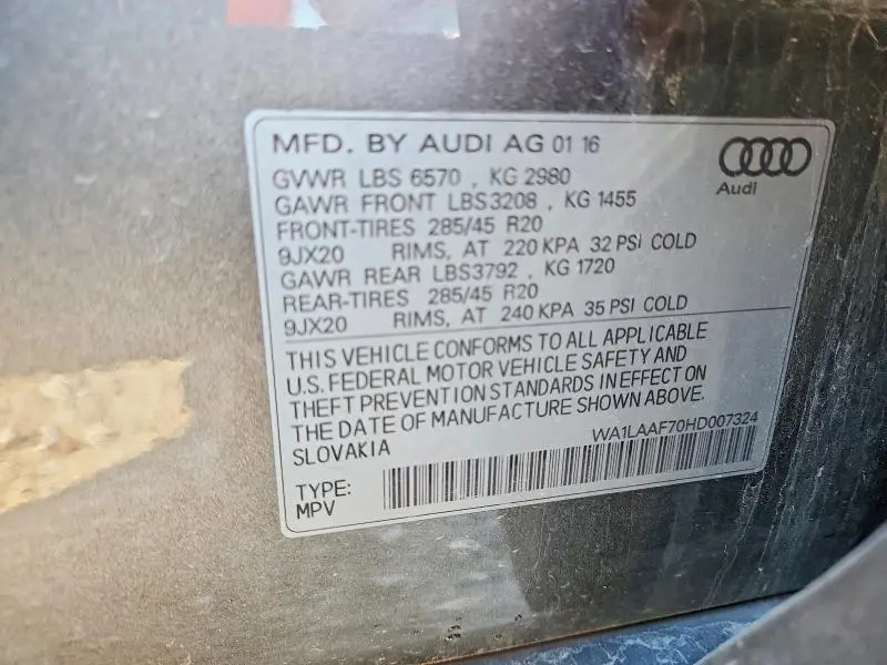 2017 AUDI Q7 PREMIUM PLUS  