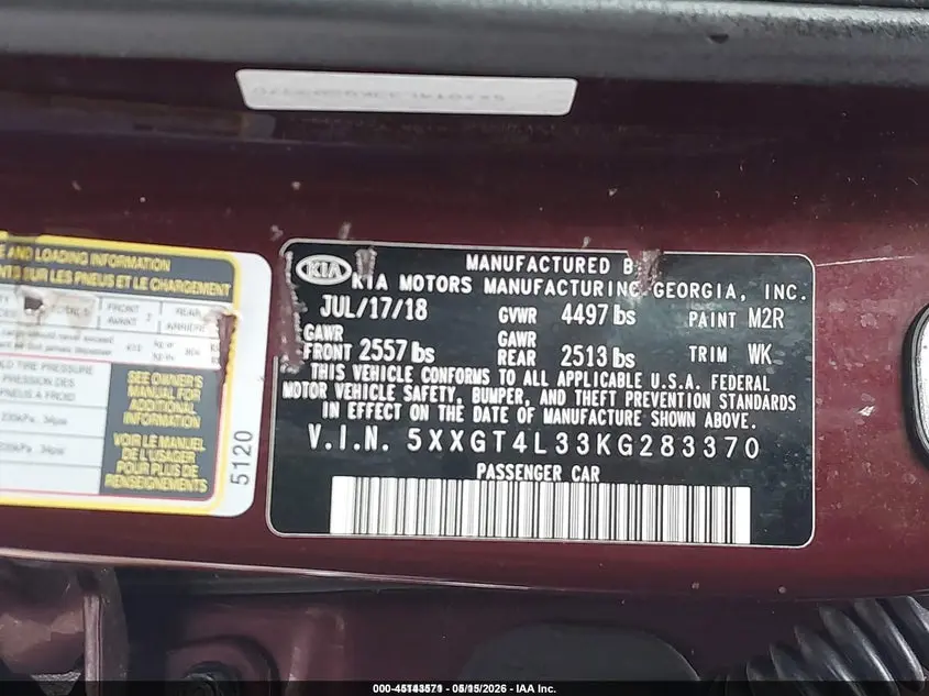 2019 KIA OPTIMA LX
