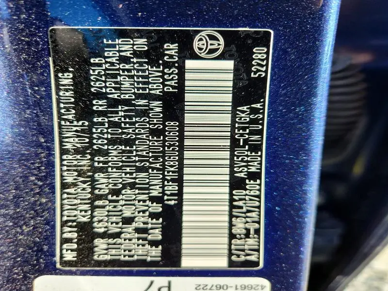 2016 TOYOTA CAMRY XLE  