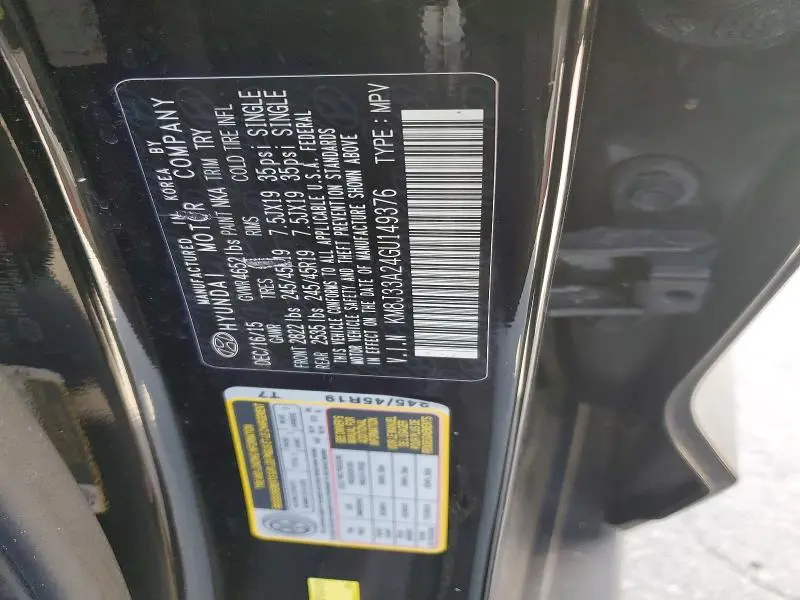 2016 HYUNDAI TUCSON LIMITED  