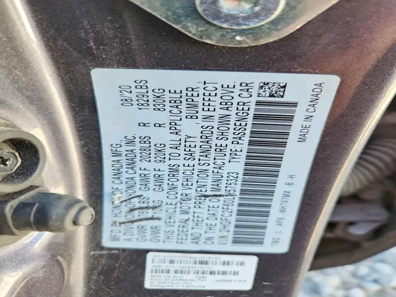 2020 HONDA CIVIC LX  
