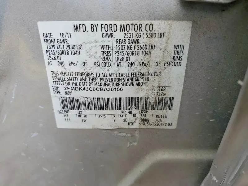 2012 FORD EDGE SEL  