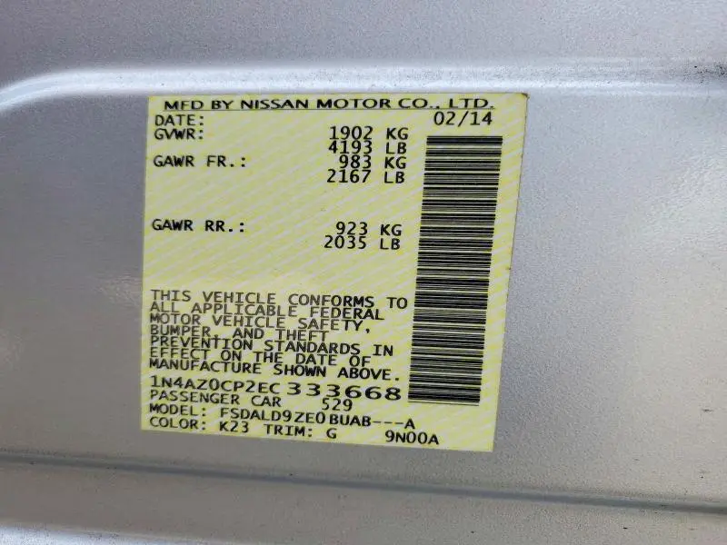 2014 NISSAN LEAF SV  