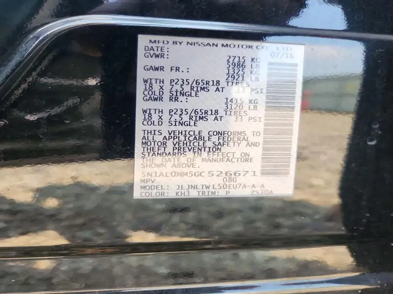 2016 INFINITI QX60 BASE  