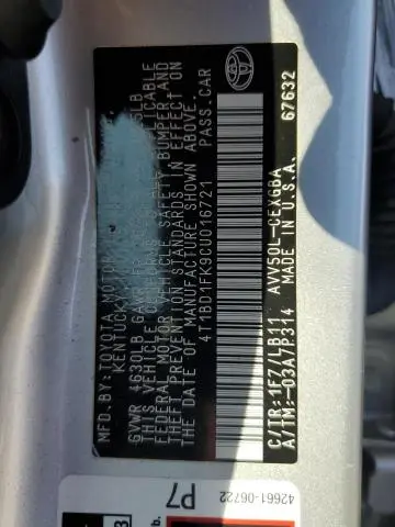 2012 TOYOTA CAMRY HYBRID  