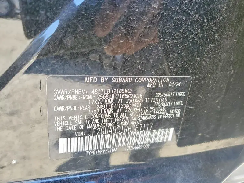 2024 SUBARU CROSSTREK   