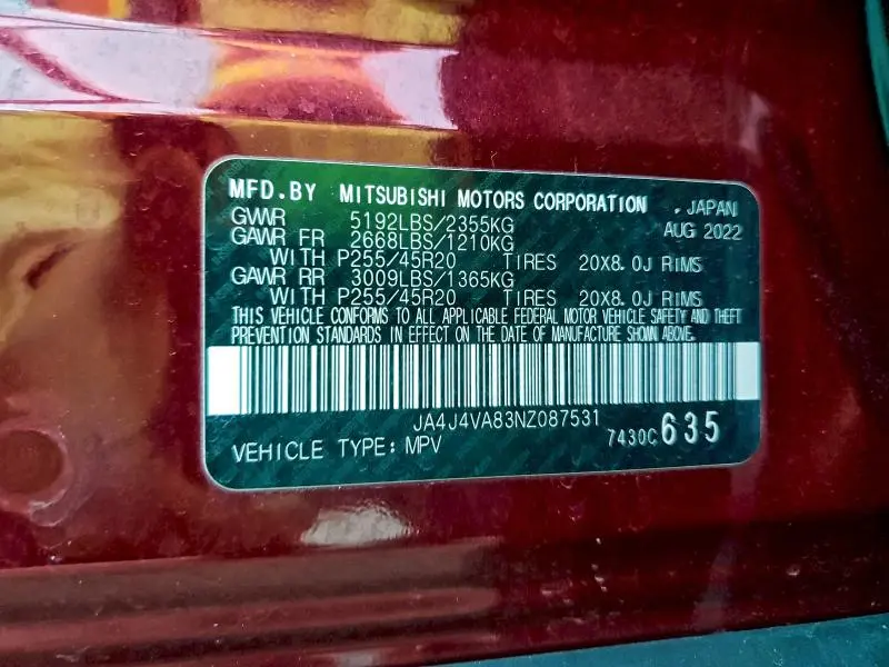 2022 MITSUBISHI OUTLANDER SEL  