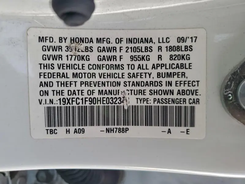 2017 HONDA CIVIC TOURING  