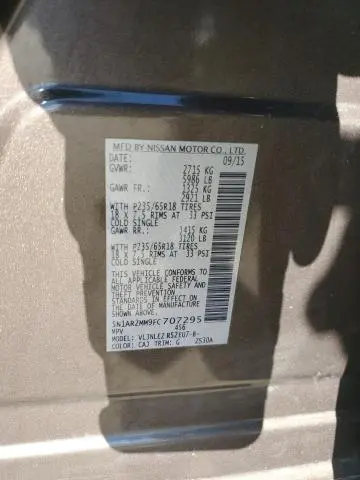 2015 NISSAN PATHFINDER S  