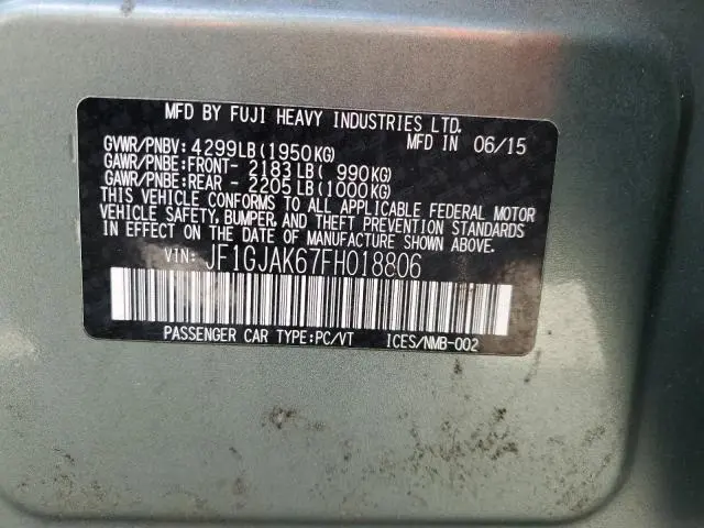 2015 SUBARU IMPREZA PREMIUM PLUS