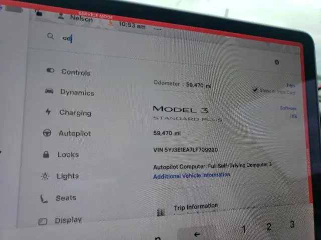 2020 TESLA MODEL 3   