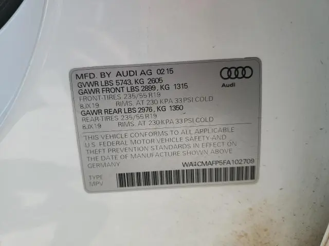 2015 AUDI Q5 TDI PREMIUM PLUS