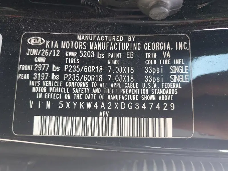 2013 KIA SORENTO SX  