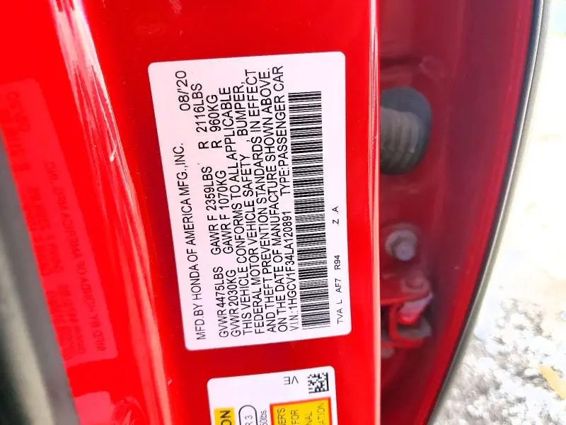 2020 HONDA ACCORD SPORT  