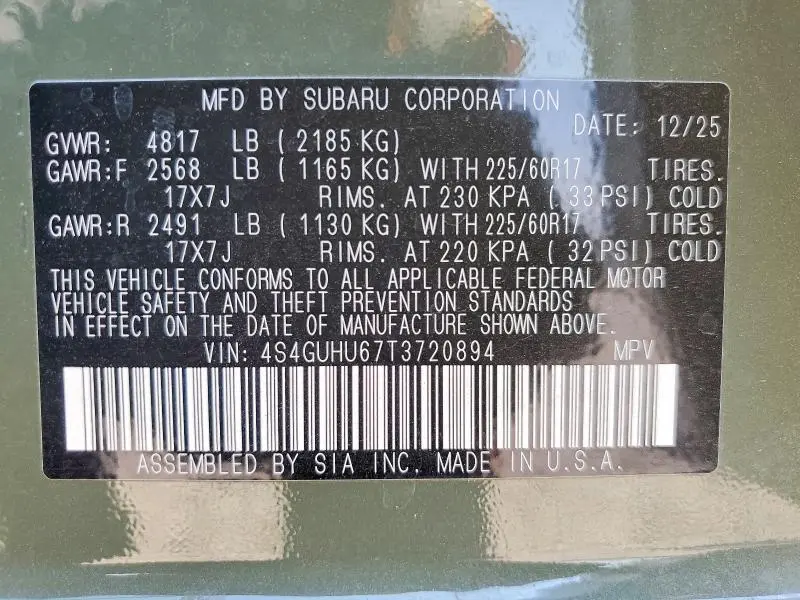 2026 SUBARU CROSSTREK WILDERNESS  