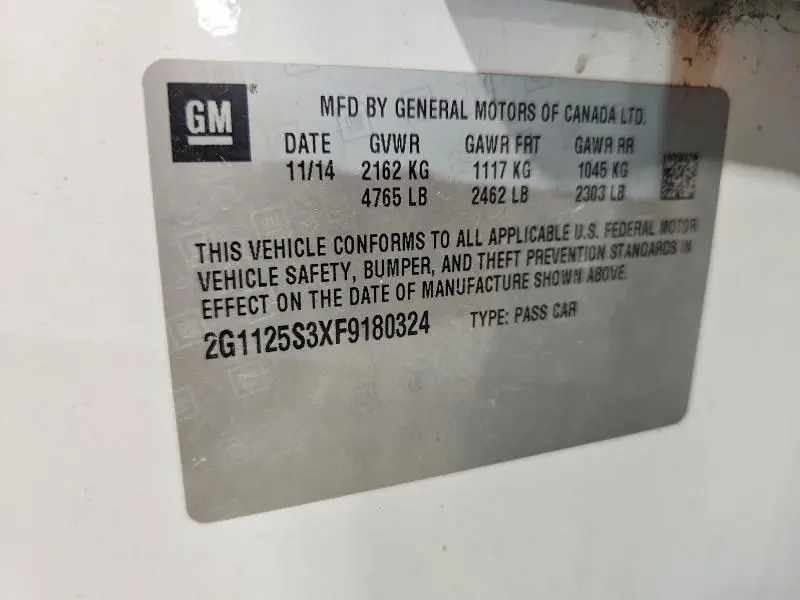 2015 CHEVROLET IMPALA LT  