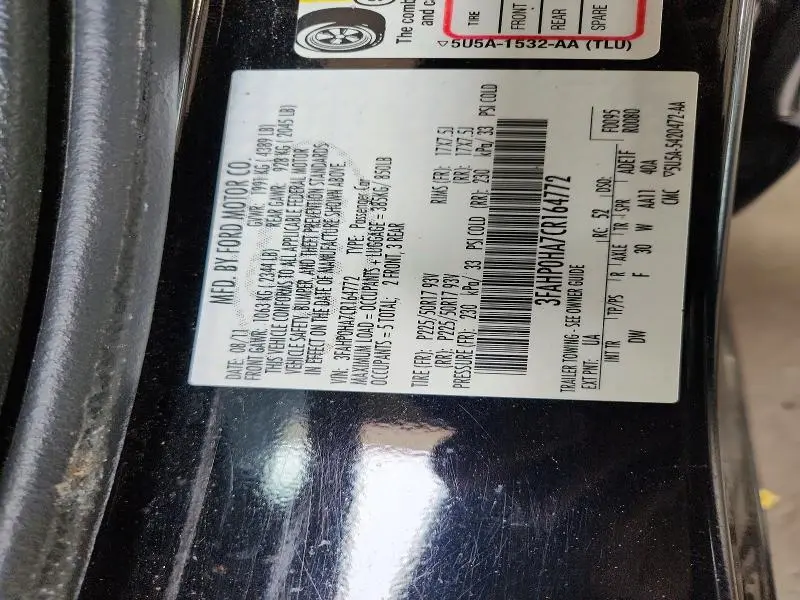 2012 FORD FUSION SE  