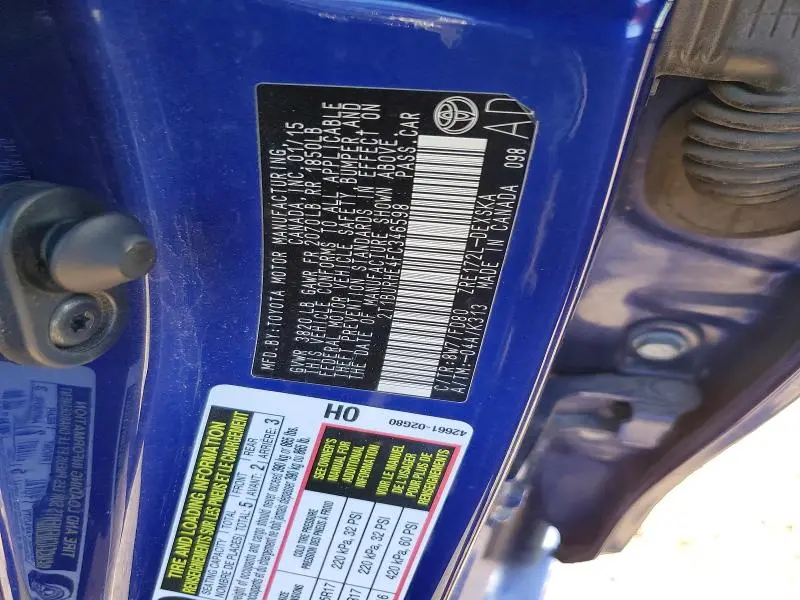 2015 TOYOTA COROLLA S PLUS  