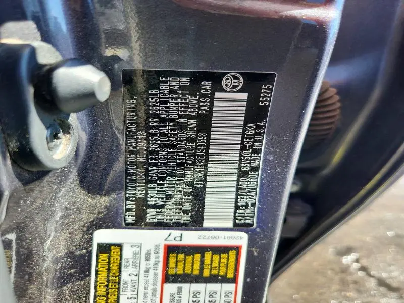 2014 TOYOTA CAMRY XLE V6  