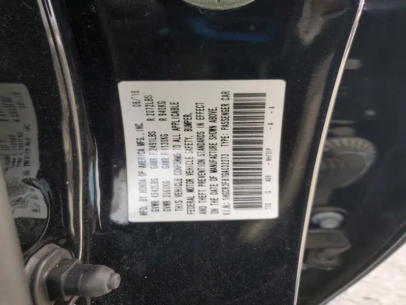 2016 HONDA ACCORD EXL  