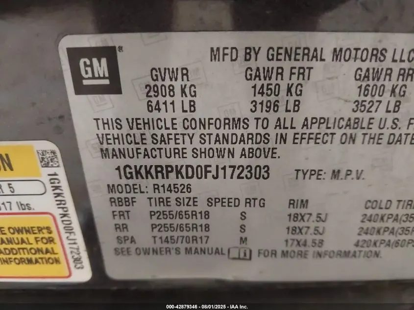 2015 GMC ACADIA SLE-2
