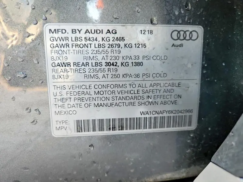 2019 AUDI Q5 PRESTIGE  