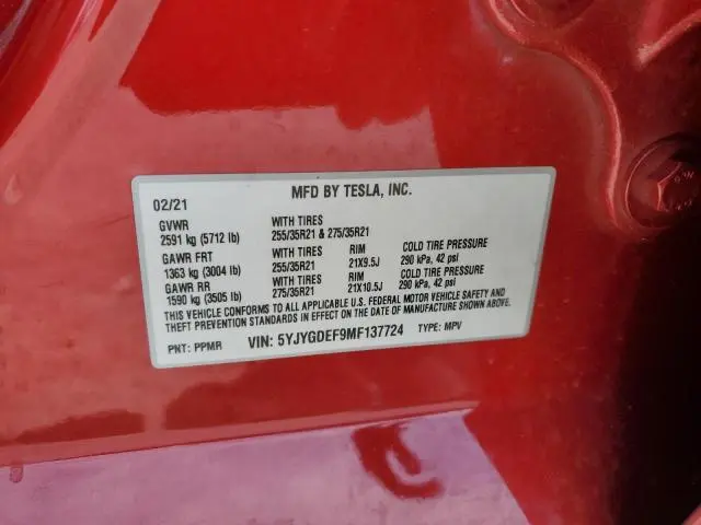 2021 TESLA MODEL Y