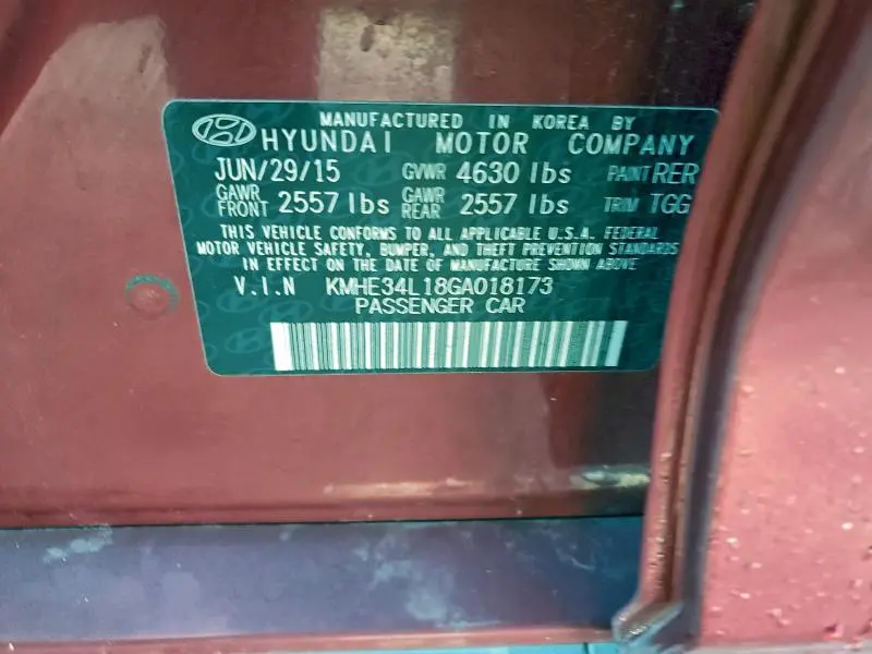 2016 HYUNDAI SONATA HYBRID  