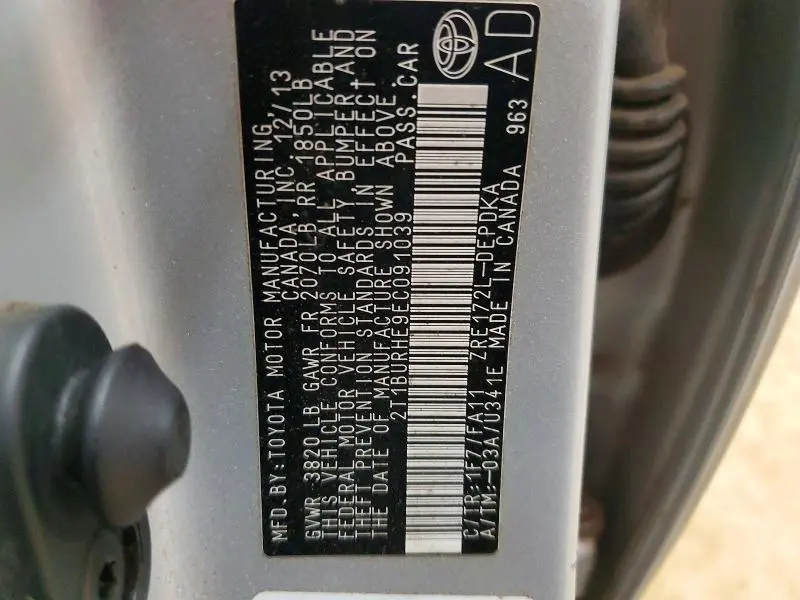 2014 TOYOTA COROLLA L  