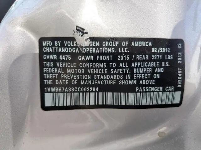 2012 VOLKSWAGEN PASSAT SE  