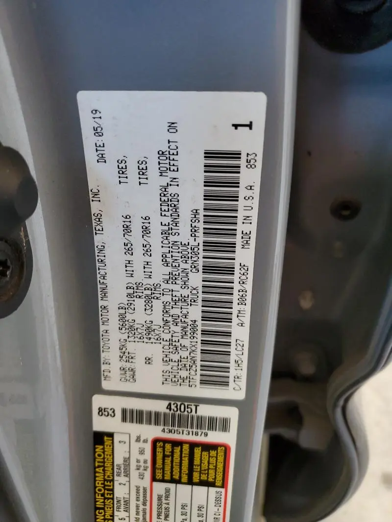 2019 TOYOTA TACOMA DOUBLE CAB  