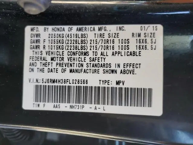 2015 HONDA CR-V LX  