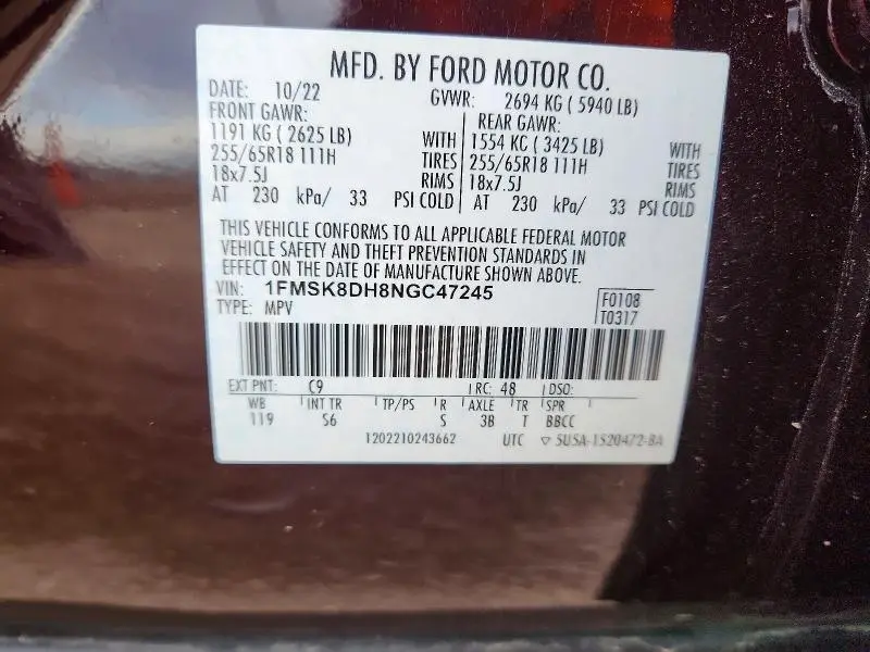 2022 FORD EXPLORER XLT  