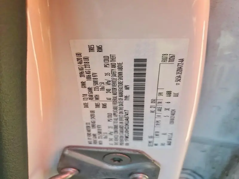 2019 FORD ESCAPE SEL  