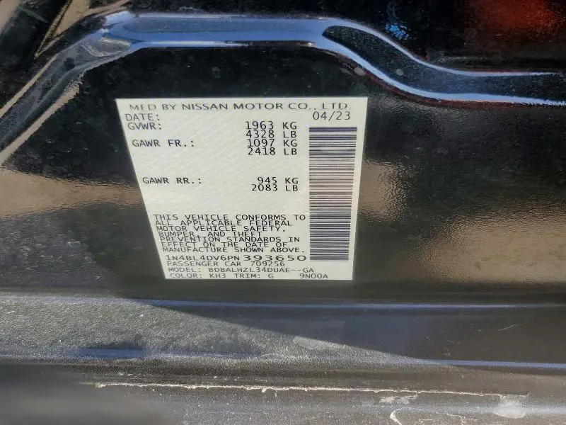 2023 NISSAN ALTIMA SV  