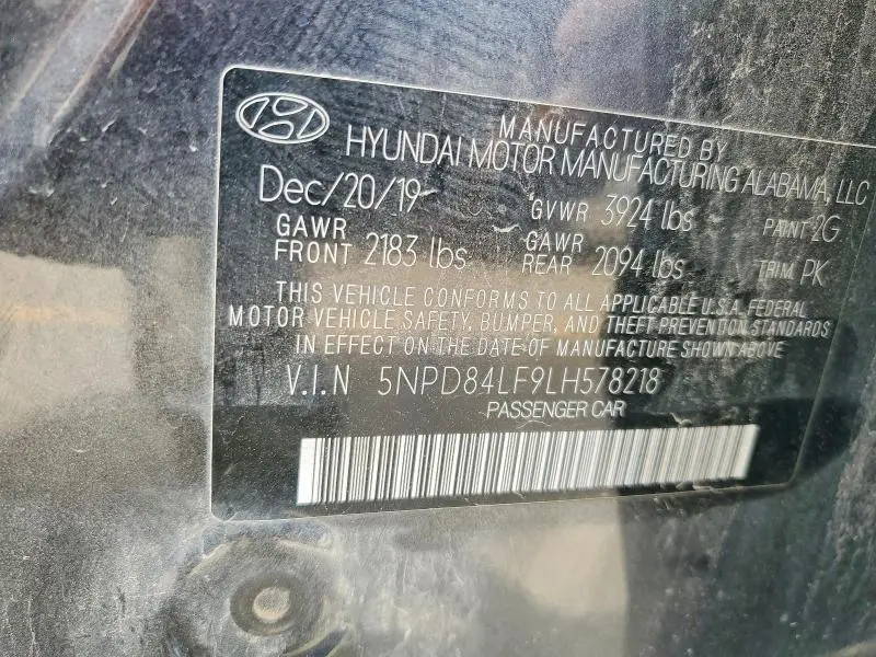 2020 HYUNDAI ELANTRA SEL  