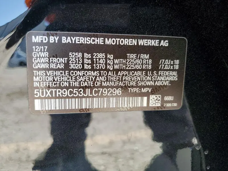 2018 BMW X3 XDRIVE30I  