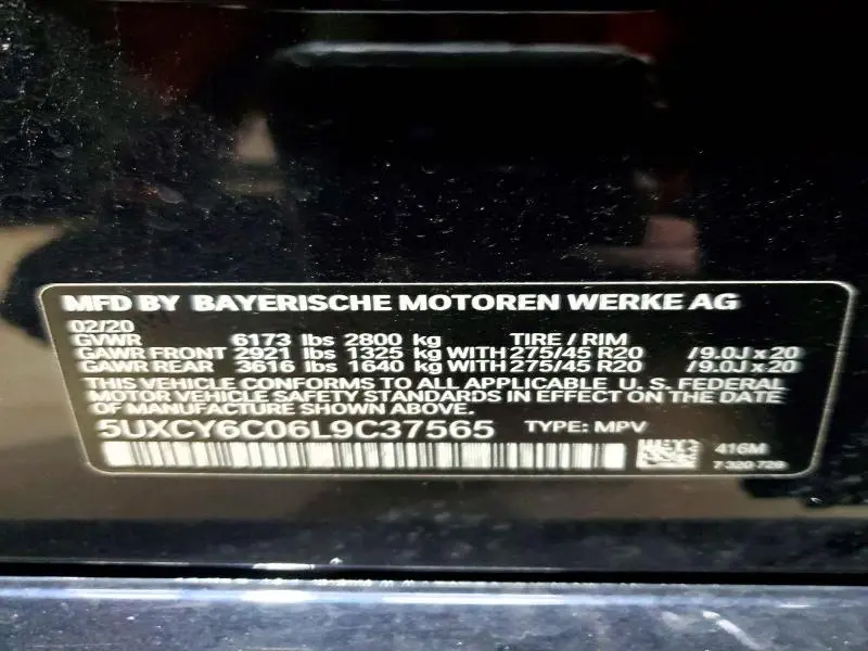 2020 BMW X6 XDRIVE40I  