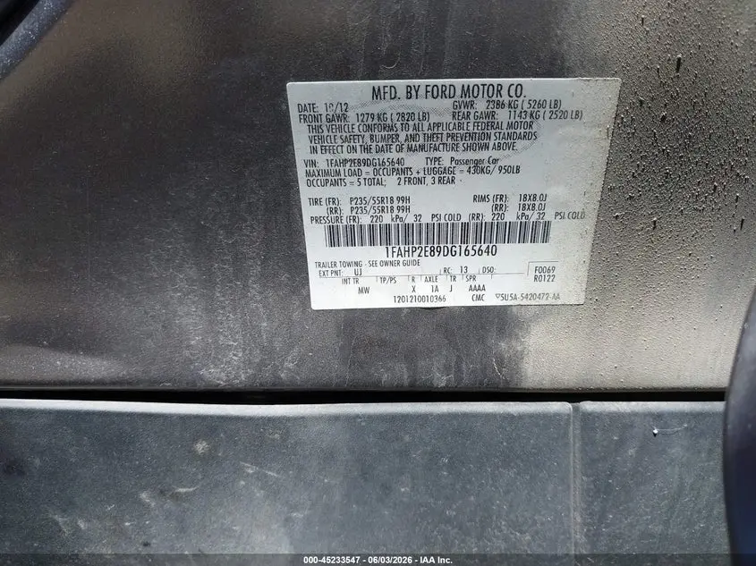 2013 FORD TAURUS SEL