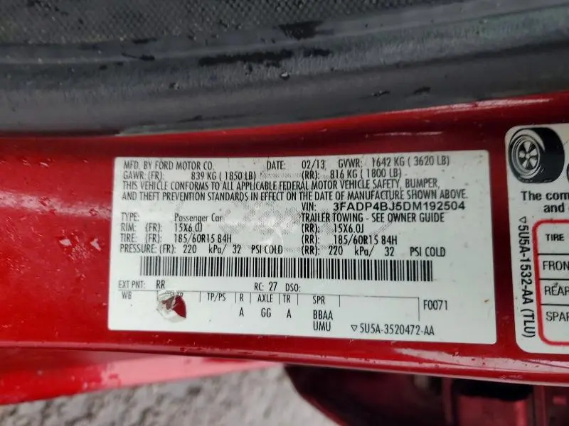 2013 FORD FIESTA SE  