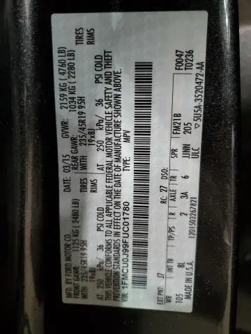 2015 FORD ESCAPE TITANIUM  