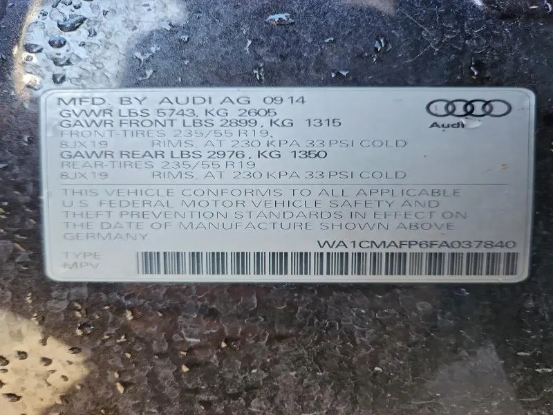 2015 AUDI Q5 TDI PREMIUM PLUS  