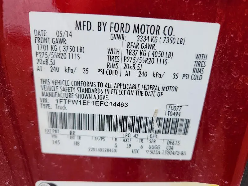 2014 FORD F150 SUPERCREW  